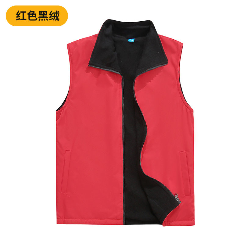 300g摇粒绒立领拉链双面马甲I03-635图5