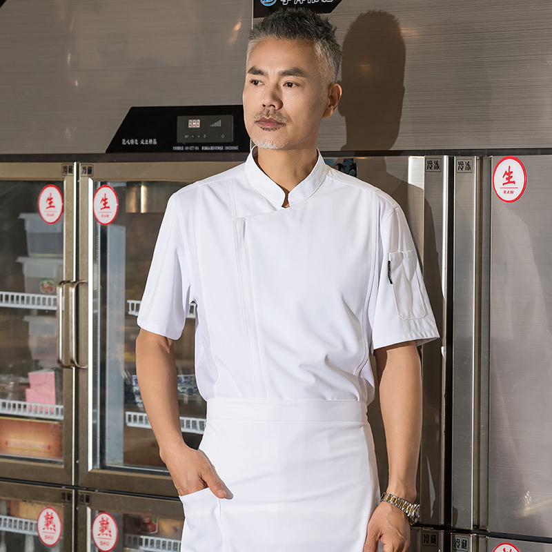 拉锁短袖酒店厨师服上衣H01-21021图2