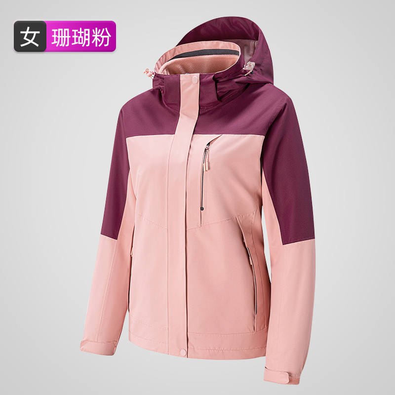 新款户外防风防水三合一抓绒内胆冲锋衣女款KT2-220906图3