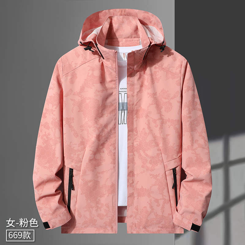 迷彩6边格春秋单层冲锋衣KE2-669迷彩女款图4