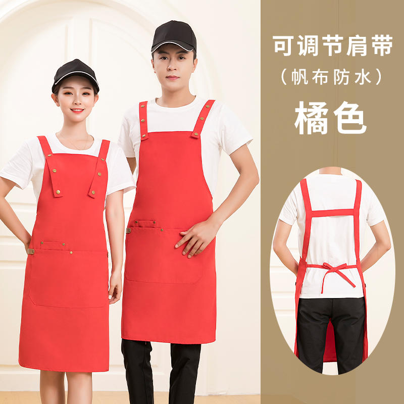 防水帆布暗扣背带围裙U01-C07图7