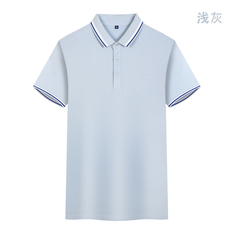 215克六角珠蜂窝棉红白杠短袖POLO衫GJ22-W3图11
