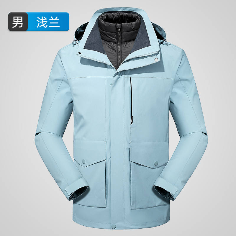 防风防水情侣登山滑雪服三合一羽绒内胆冲锋衣男款KT2-110813Y图3