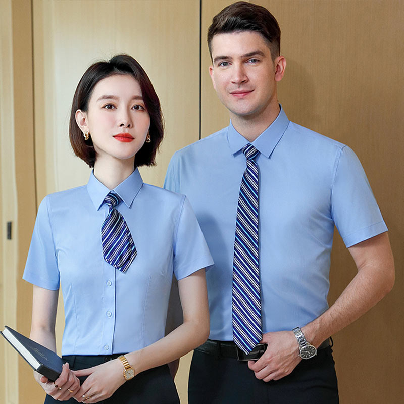商务修身平纹竹纤维男款短袖衬衫DZ1-8702短袖衬衫男图6