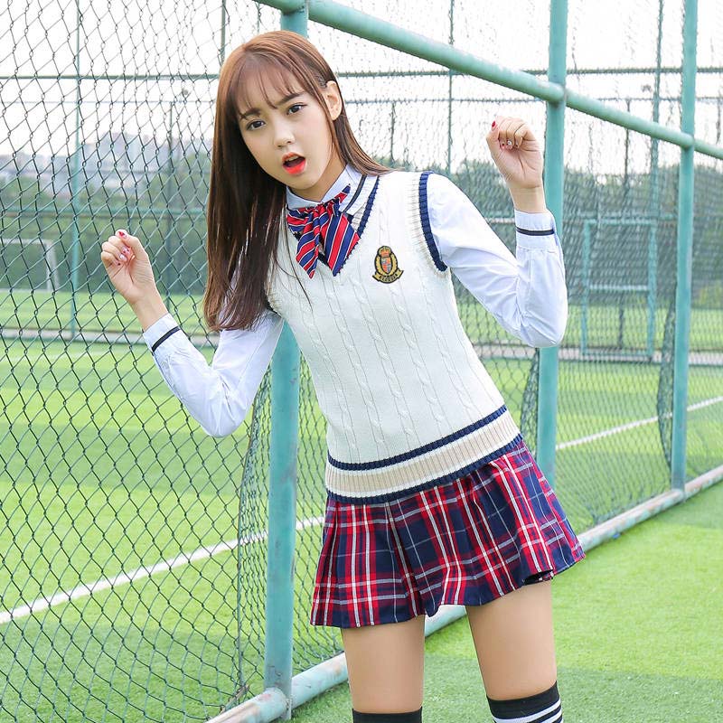 秋季学院英伦风中学学生长袖校服班服三件套H23-002图3