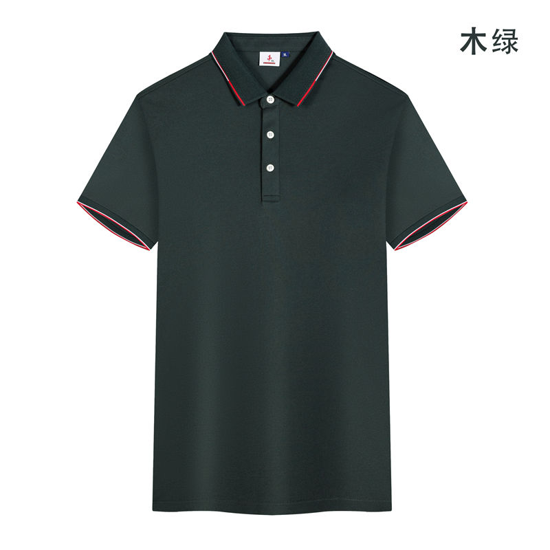 200克蚕丝珍珠棉红白条纹短袖POLO衫GJ22-V8图3