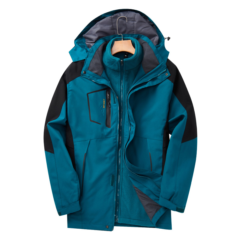 防风防水可拆卸户外登山服三合一冲锋衣男款KF-20207男图6