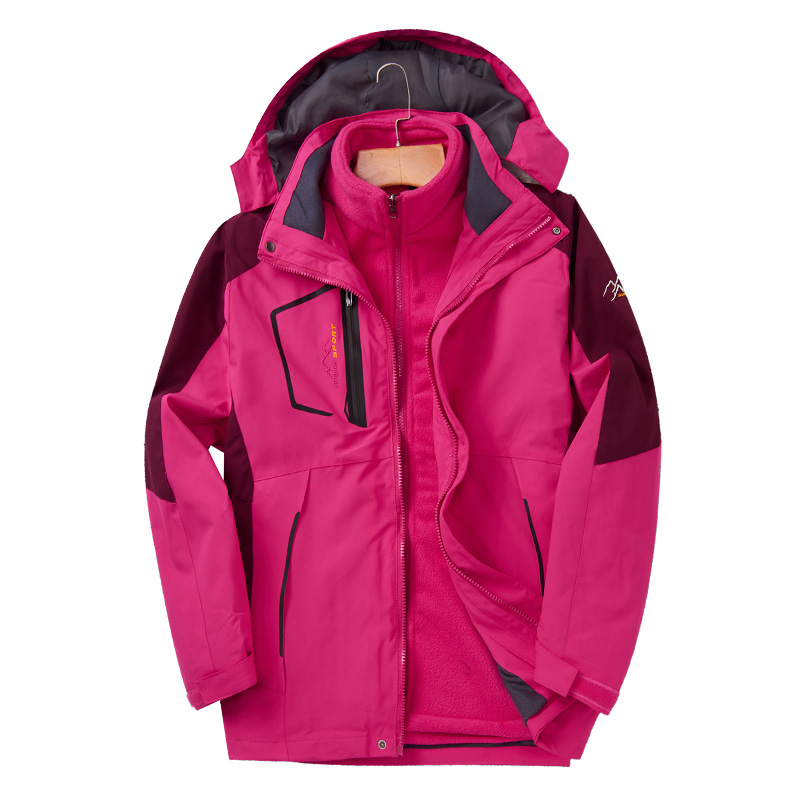 防风防水可拆卸户外登山服三合一冲锋衣女款KF-20207女图6