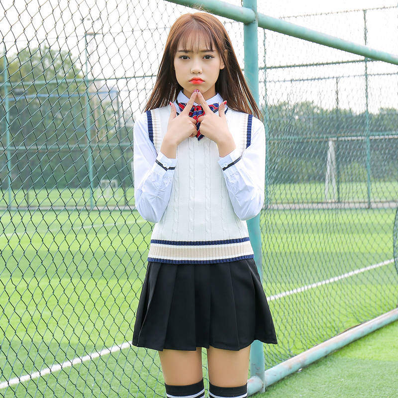 秋季学院英伦风中学学生长袖校服班服三件套H23-002图6