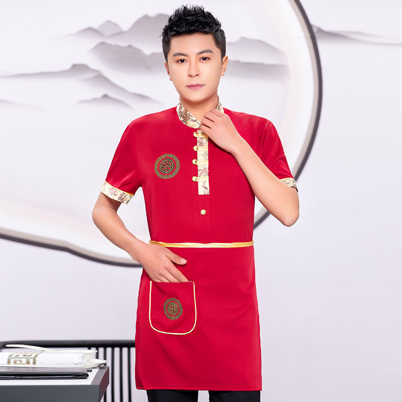 竹叶弯襟酒店服务员衬衣+围裙H19-L022图3