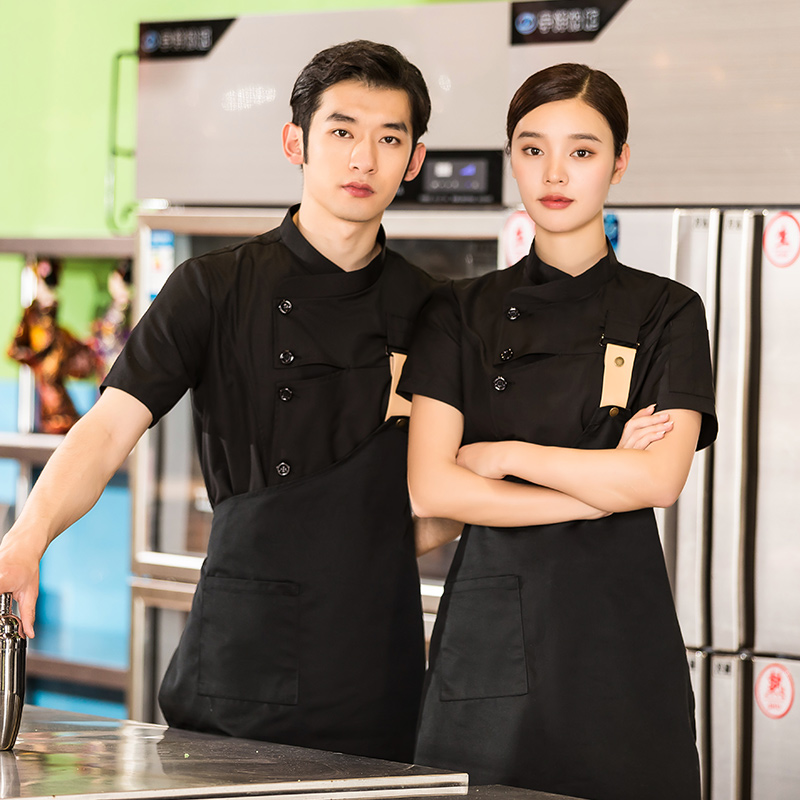 网红款短袖酒店厨师服上衣H01-2022-17图3