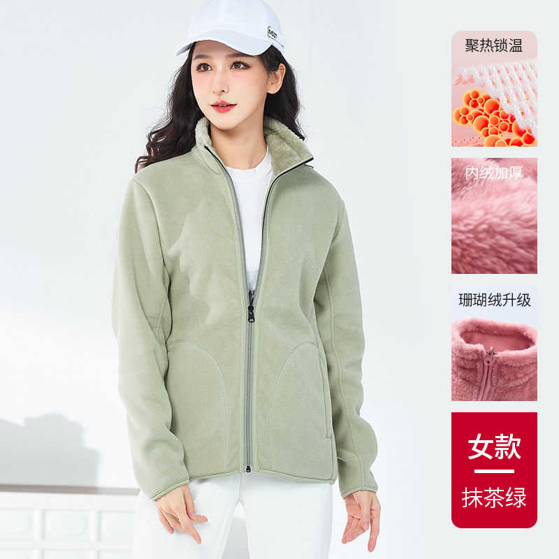 冲锋衣内胆珊瑚绒抓绒衣两面穿H09-801图9