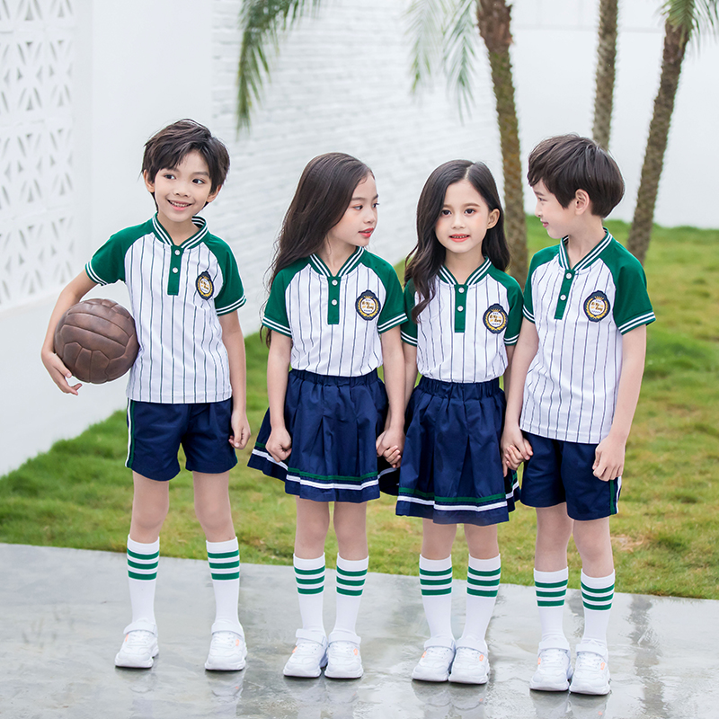 条纹短袖运动风幼儿园校服套装455-8119图2
