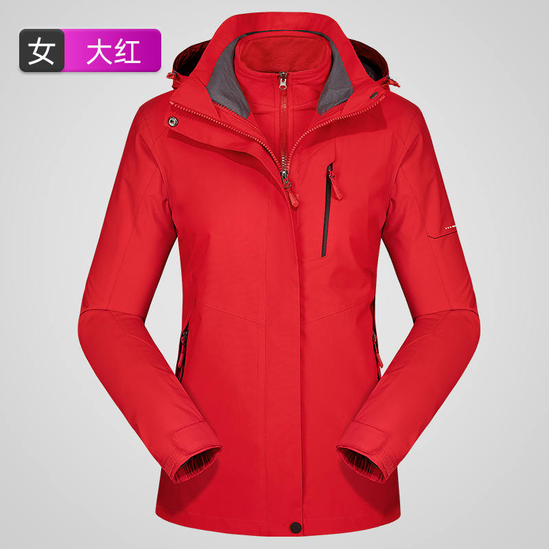 户外运动反光印花三合一摇粒绒内胆冲锋衣女款KT2-110811图2