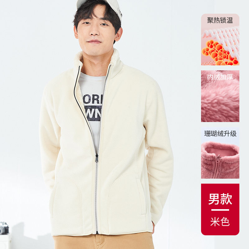 冲锋衣内胆珊瑚绒抓绒衣两面穿H09-801图2