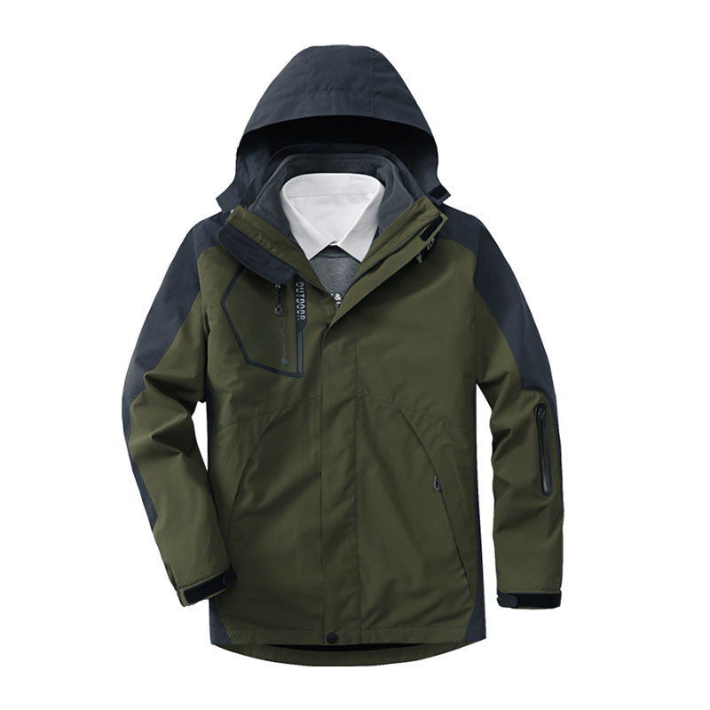三合一可拆卸加绒外套冲锋衣冬季户外登山服情侣款KM-1202cfy图3