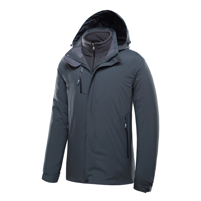 冬季新款冲锋衣三合一两件套可拆卸工作服登山服情侣款KM-7718图5