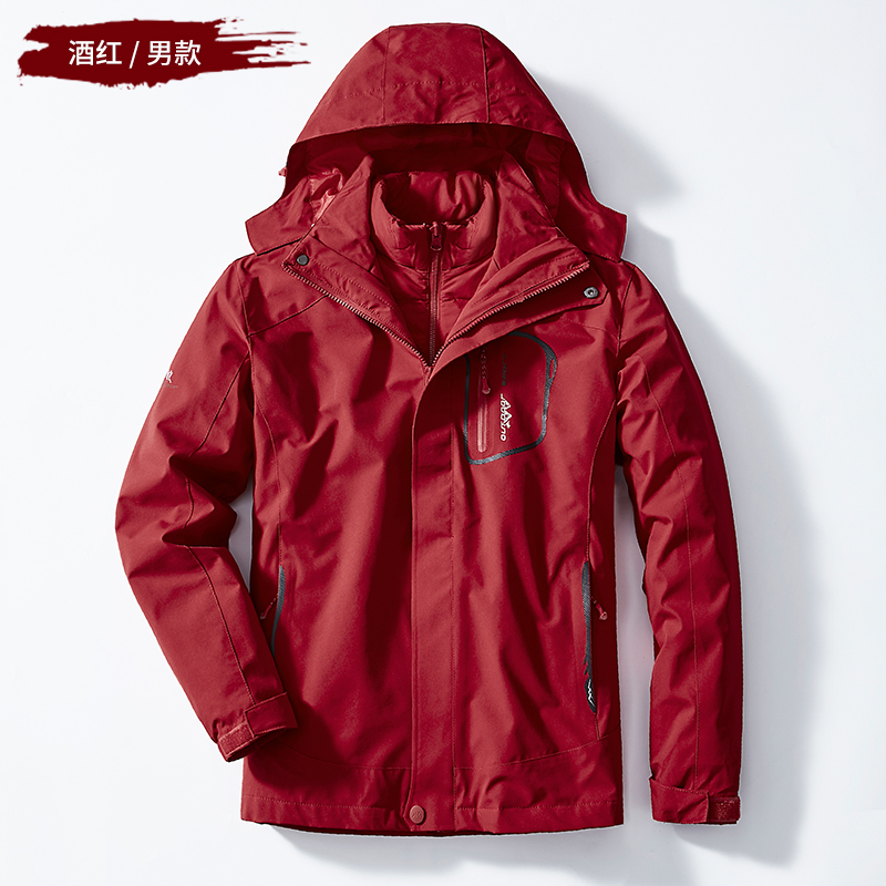 户外运动登山三合一冲锋衣羽绒内胆防水外套男款KM-2098图4