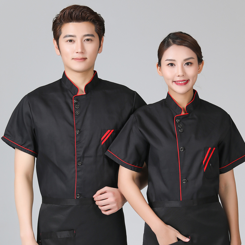 涤棉三扣短袖厨师服上衣H03-C0201021图5
