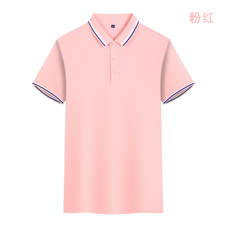 215克六角珠蜂窝棉红白杠短袖POLO衫GJ22-W3图6