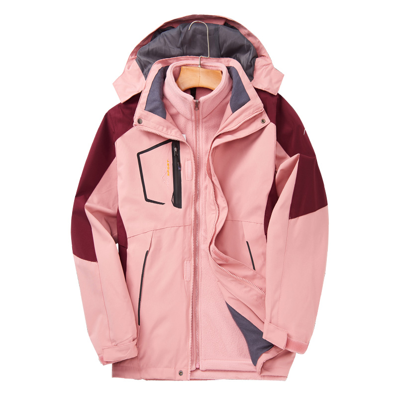 防风防水可拆卸户外登山服三合一冲锋衣女款KF-20207女图5