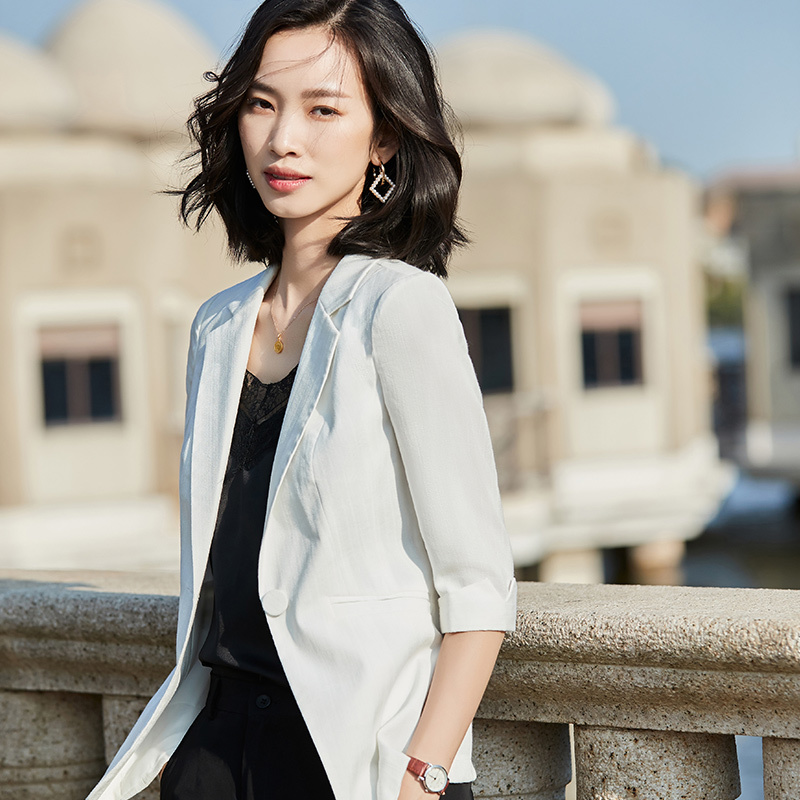 修身显瘦中袖西装外套女113-8822外套图2