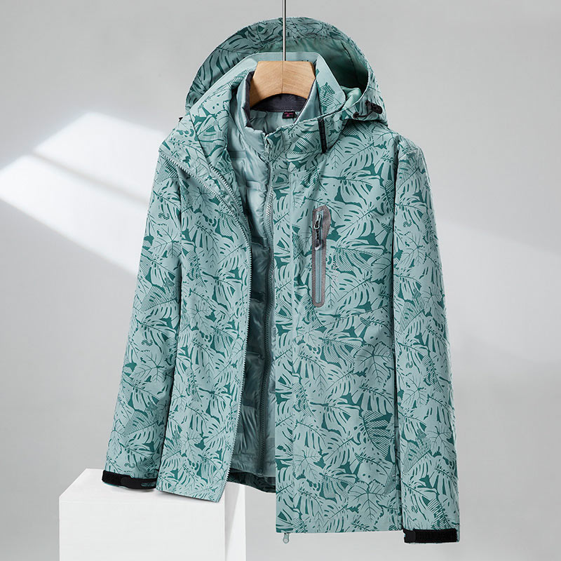 运动登山服两件套羽绒内胆三合一冲锋衣女款KO-21519女款图6