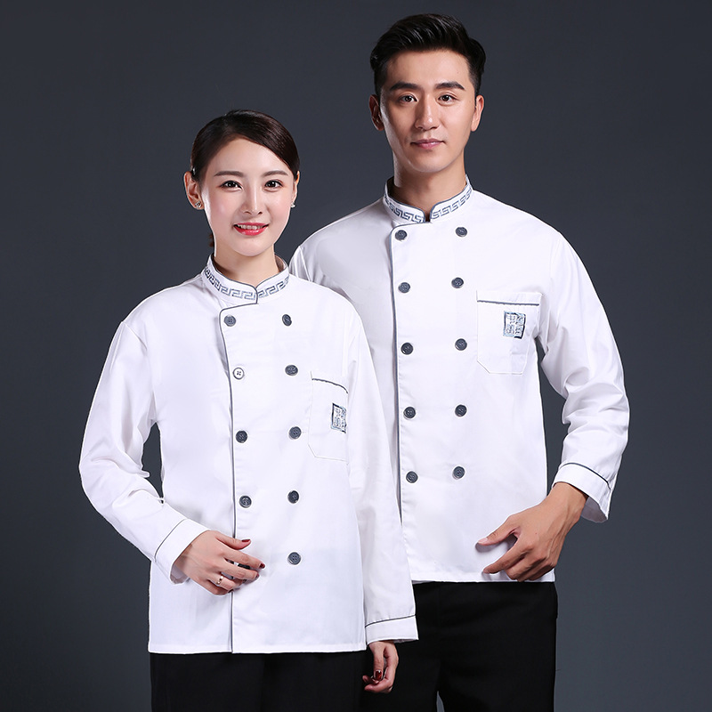 棉类混纺中华长城长袖厨师服B04-L002图2