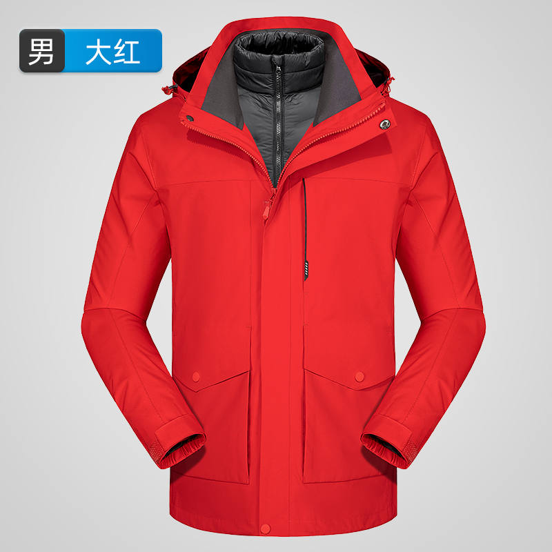 防风防水情侣登山滑雪服三合一羽绒内胆冲锋衣男款KT2-110813Y图2
