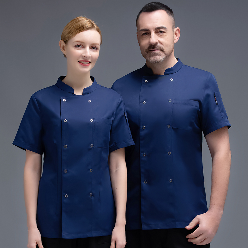 金纺呢五爪扣短袖厨师服上衣H02-20F005-008图5