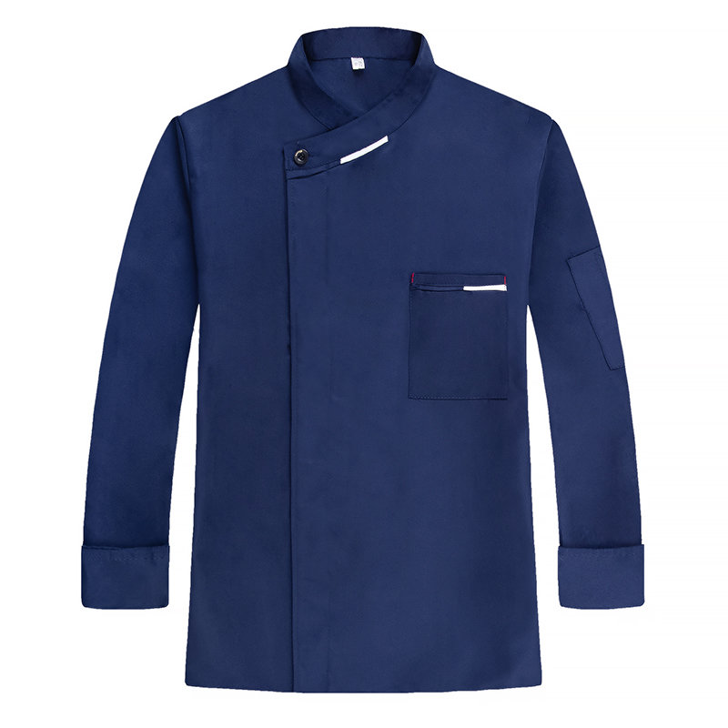 磨毛耐穿抗油污长袖厨师服上衣H05-法式领图6