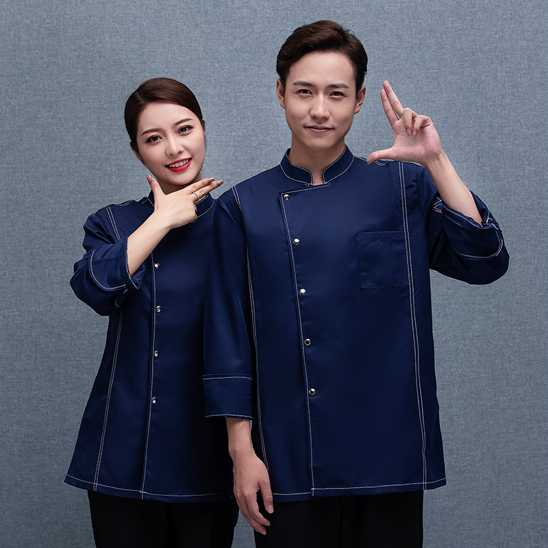 涤棉磨毛长袖厨师服上衣通款H02-21LY007-009图3