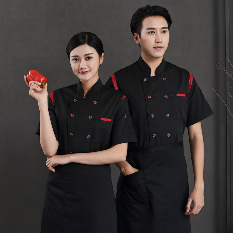 双肩透气短袖厨师服H12-C0201009图5