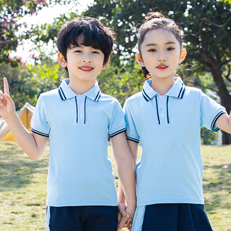 中小学生校服运动风POLO领短袖上衣通款D11-639上衣