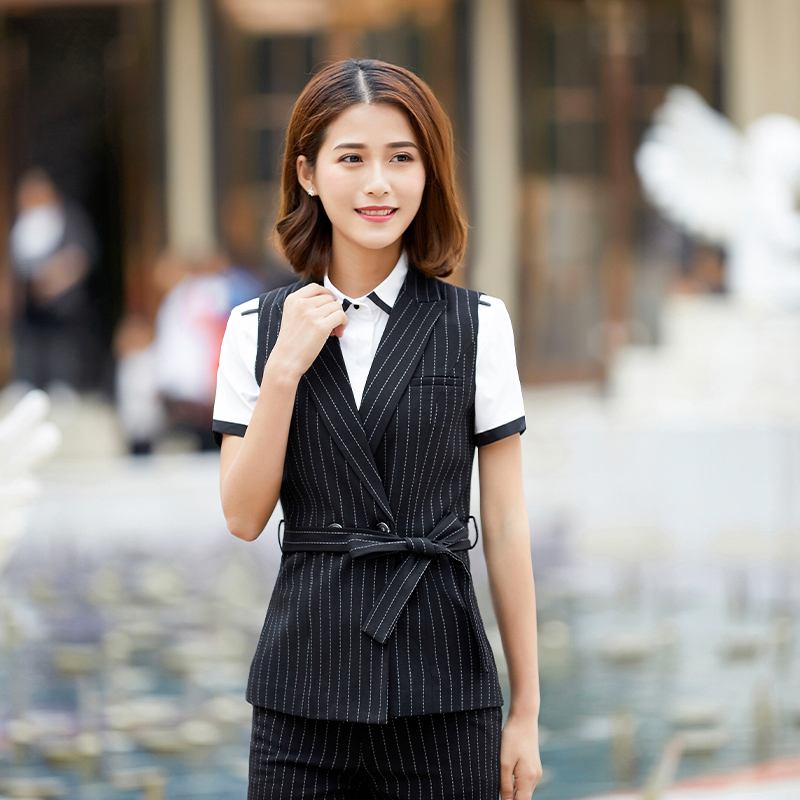 修身通勤条纹职业装马甲女134-5005马甲图2