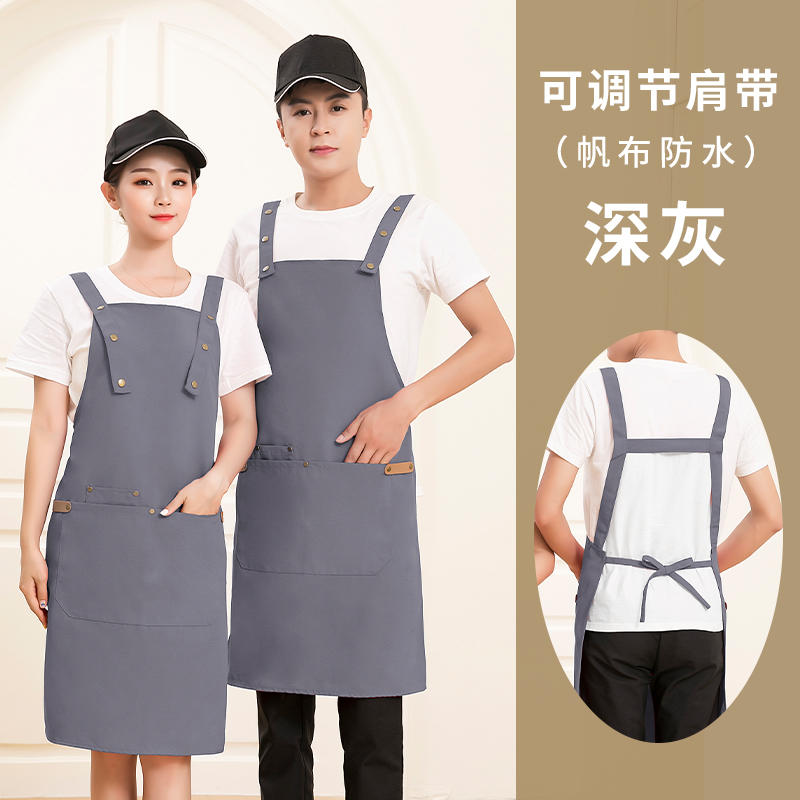 防水帆布暗扣背带围裙U01-C07图5