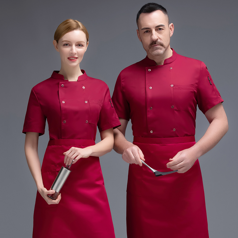 金纺呢全工艺涤棉短袖厨师服通款H02-22LY184-187图6