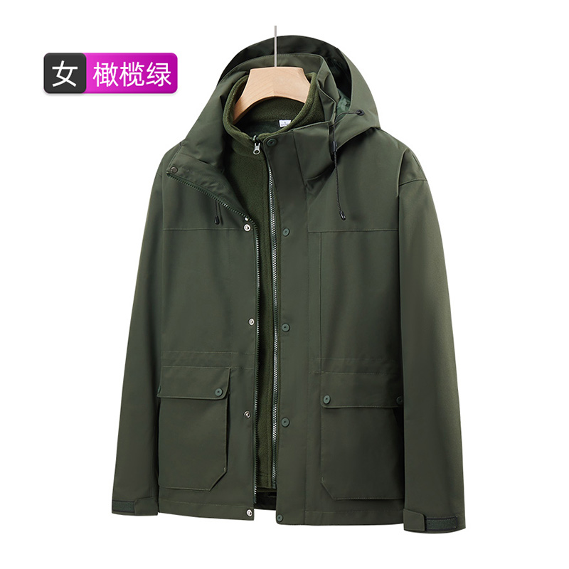 情侣三合一可拆卸加厚摇粒绒内胆冲锋衣女款KT2-2288图2
