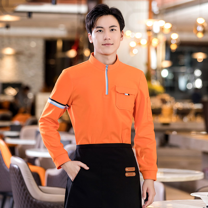 半拉锁卫衣餐饮服务员工作服H01-2022-42男款图8