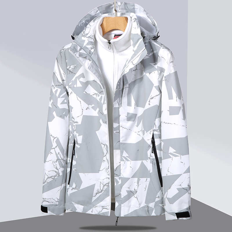 防水御寒登山两件套三合一迷彩冲锋衣女款KX-6200女款图2