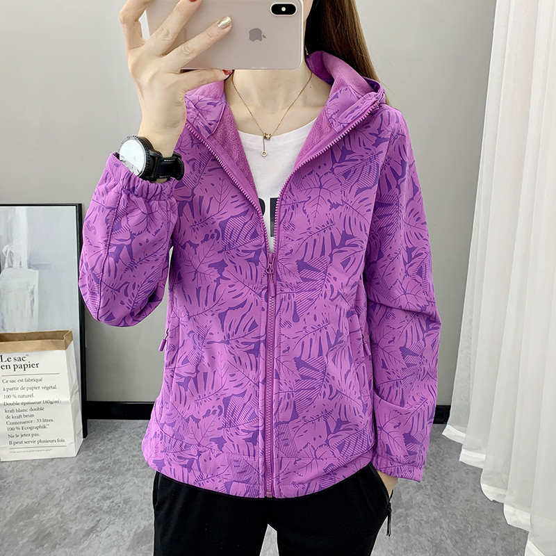 软壳连体绒时尚防水冲锋衣KH-YM008女款图2