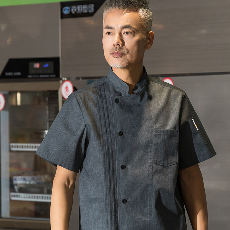 骑兵斜短袖酒店厨师服上衣H01-22008图5