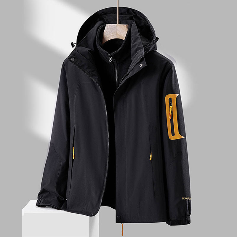 户外登山服防水防风可拆卸加绒摇粒绒内胆三合一冲锋衣女款KM-552图7