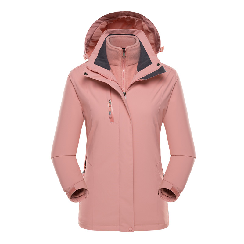 冬季新款冲锋衣三合一两件套可拆卸工作服登山服情侣款KM-7718图10