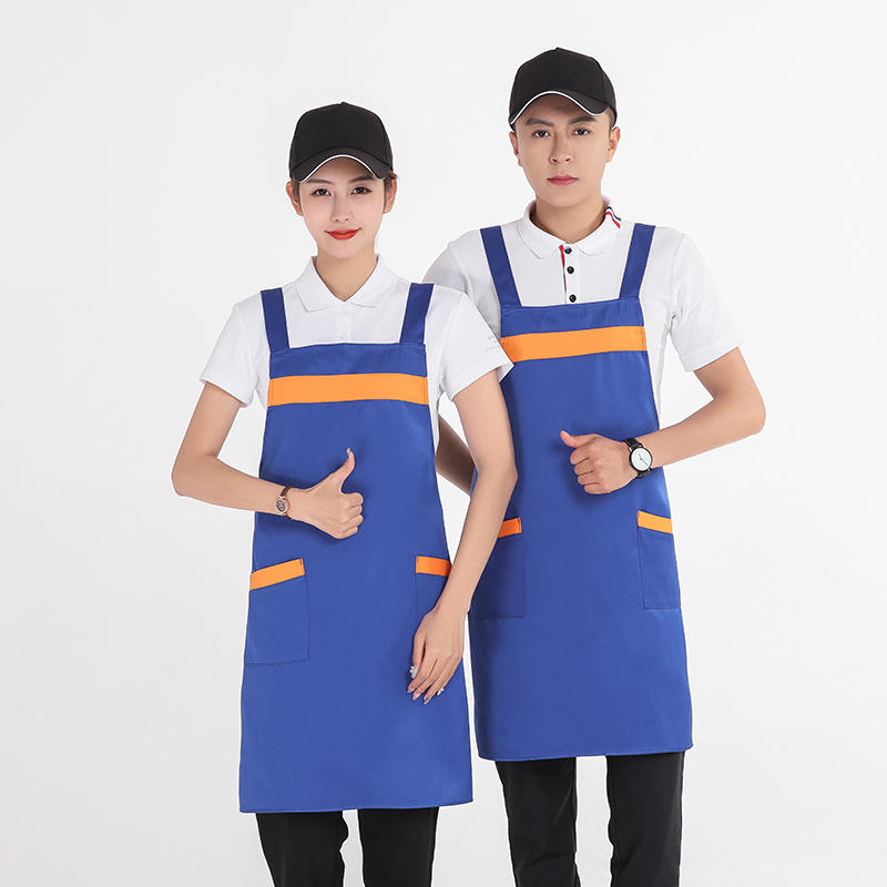 防水撞色双肩带工作围裙U01-298成人图4