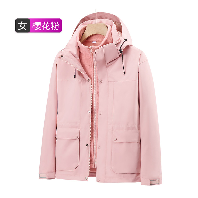 情侣三合一可拆卸加厚摇粒绒内胆冲锋衣女款KT2-2288图5