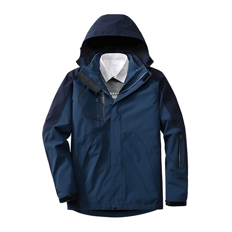 三合一可拆卸加绒外套冲锋衣冬季户外登山服情侣款KM-1202cfy图7