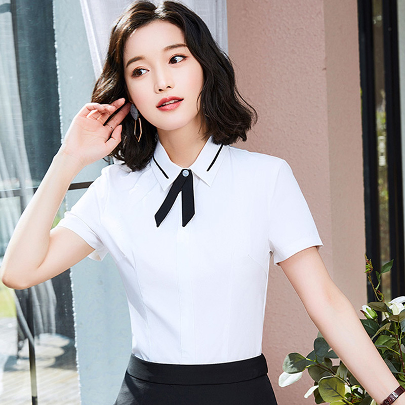 通勤修身职业短袖衬衫女DL1-021短袖衬衫女图2