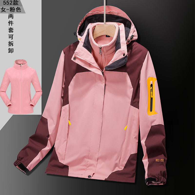 户外防风防水摇粒绒内胆三合一冲锋衣女款ZT1-9552女图4