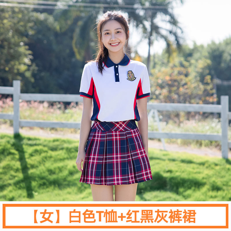 夏季学院运动风中学生短袖校服套装两件套女款H23-2608图2